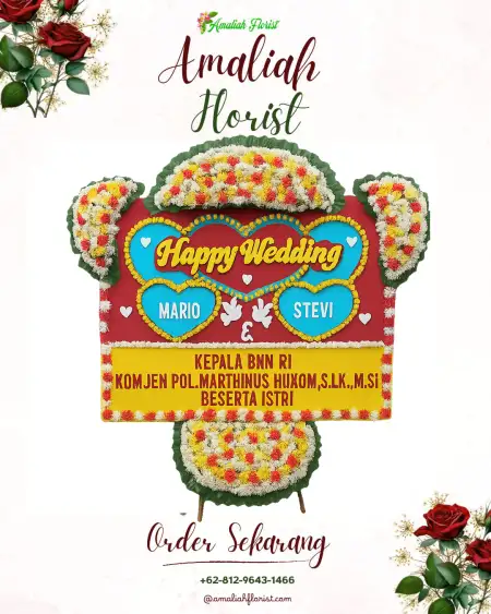 Papan Bunga Pernikahan Belor